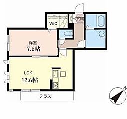 シャーメゾン一里山 1LDKの間取図画像