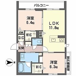Arrebol 2LDKの間取図画像