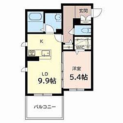 メゾンドラフィネ 1LDKの間取図画像