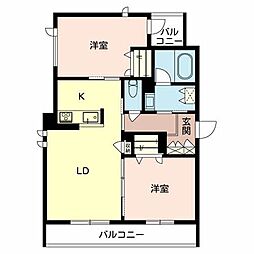 ラヴィソン南茨木 2LDKの間取図画像