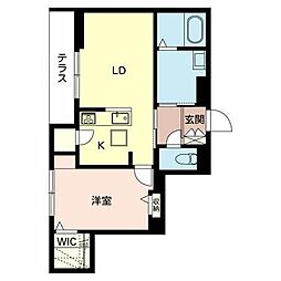 シャーメゾンAlivio 1LDKの間取図画像