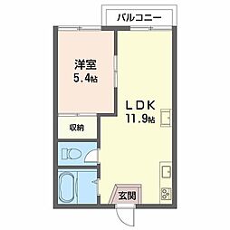 ユニハイツ 1LDKの間取図画像