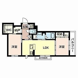 シャーメゾングラース 2SLDKの間取図画像