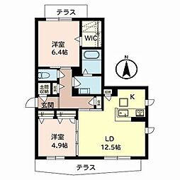 シャーメゾン桜風館 2LDKの間取図画像