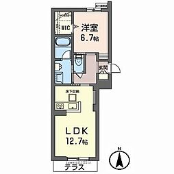 シャーメゾン服部西3 1LDKの間取図画像