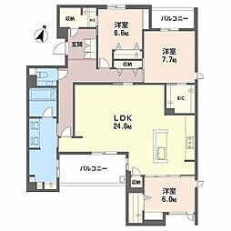 ミュリエル箕面 3LDKの間取図画像