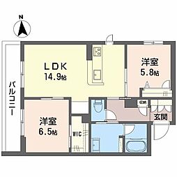 シャーメゾン深江北 2LDKの間取図画像