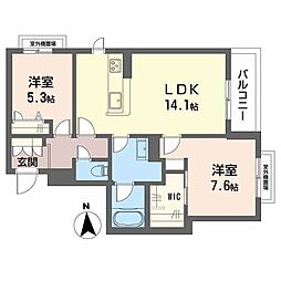 シャーメゾン深江北 0303 3階2LDKの間取り