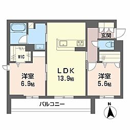 シャーメゾン深江北 2LDKの間取図画像