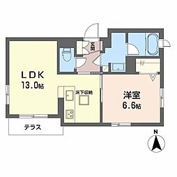 シャーメゾン ソレイユ 1LDKの間取図画像