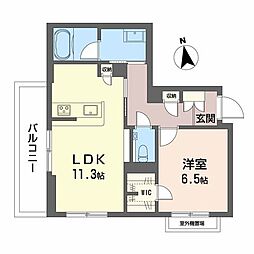 スカイ　ウィング 0302 3階1LDKの間取り