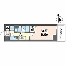 サンエール南堀江 1Kの間取図画像