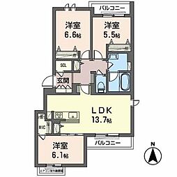 シャーメゾンプレーナスペイ 3LDKの間取図画像