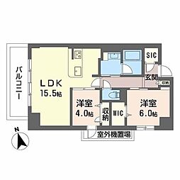 サンエール南堀江 2LDKの間取図画像