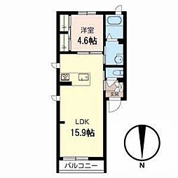 シャーメゾン今津中-B 1LDKの間取図画像