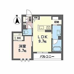 大阪市都島区都島北通2丁目アパート 1LDKの間取図画像