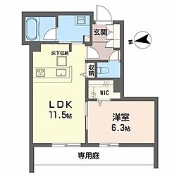 シャーメゾンフィセル 1LDKの間取図画像