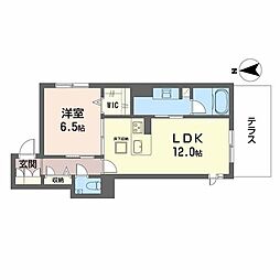 シャーメゾン東雲 1LDKの間取図画像