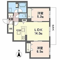 シャーメゾンボヌール 2LDKの間取図画像