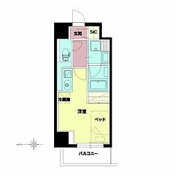 セルン新町 3階ワンルームの間取り