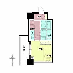 セルン新町 4階1Kの間取り