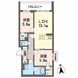 シャーメゾン 東雲 子育て支援 2LDKの間取図画像
