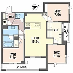アルテーヌ浜寺元町 3LDKの間取図画像