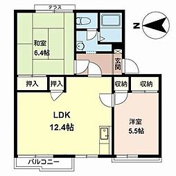 ラ・フォーレ深井G棟 2LDKの間取図画像