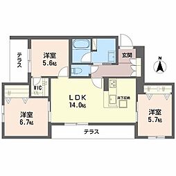 ヒュッゲ コート 3LDKの間取図画像