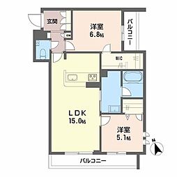 ルチード 三国ヶ丘 みらいエコ 2LDKの間取図画像
