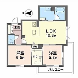 シャーメゾン セレーナ ヴィラ 2LDKの間取図画像