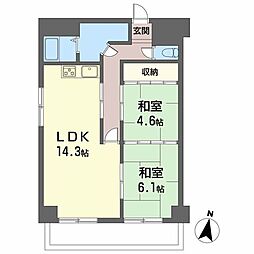 エレナ和歌浦 2LDKの間取図画像