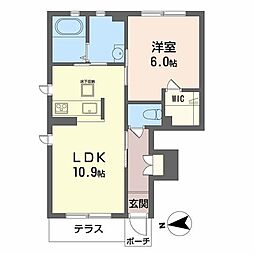 シャーメゾン紀三井寺2 1LDKの間取図画像