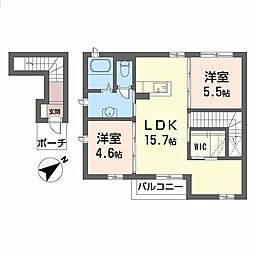 シャーメゾン縁 2LDKの間取図画像