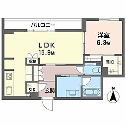 シークリサンス岡本 1LDKの間取図画像