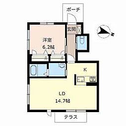 シャーメゾン南多聞台 1LDKの間取図画像
