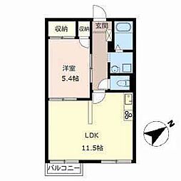 タウニイ塩屋 1LDKの間取図画像
