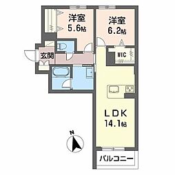 ハワード コート 2LDKの間取図画像