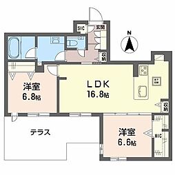 シャーメゾン アールズコート 2LDKの間取図画像