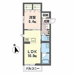 ヴィアソーレ 1LDKの間取図画像