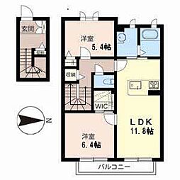 イズドリーム 2LDKの間取図画像