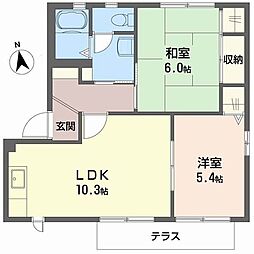 グリーンパレスISA2 2LDKの間取図画像
