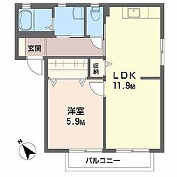シャーメゾンリーリエA 1LDKの間取図画像