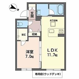 ボヌール　メゾン 1階1LDKの間取り
