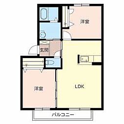 エトワールＤ 2階2LDKの間取り