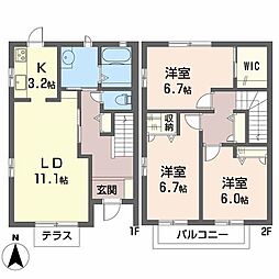 シャルム真美 3LDKの間取図画像