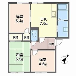 ピック小明A 3DKの間取図画像