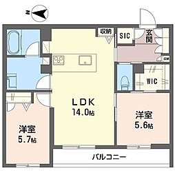 ラバンス 2LDKの間取図画像