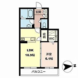 シャーメゾンクリスタル 1LDKの間取図画像