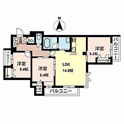 シャーメゾン茉莉花 3LDKの間取図画像
